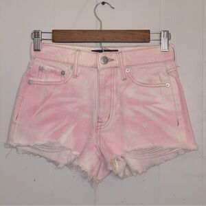 Aeropostale high rise Shorty Denim Shorts Tie Dye pink 000